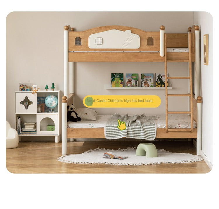 Rubber solid wood children's cream style bookcase