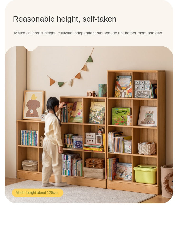 Beech solid wood children's bookcase