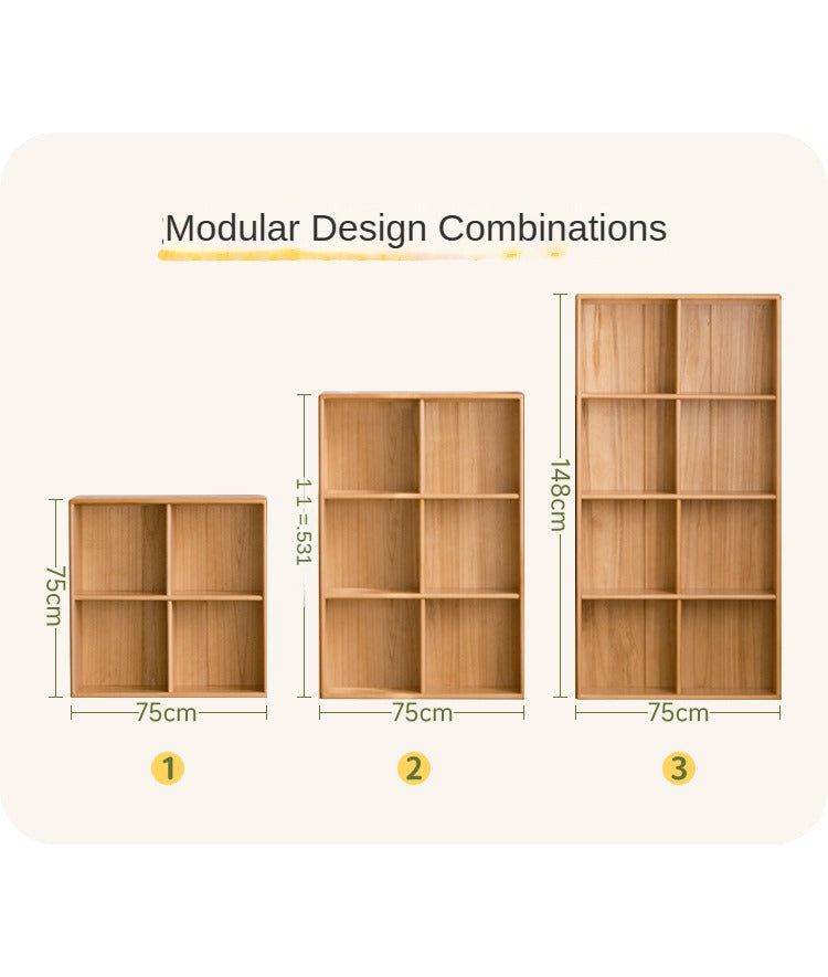 Beech solid wood children's bookcase