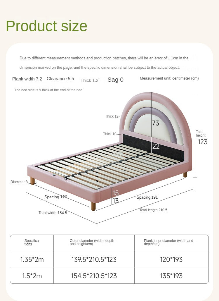 Organic leather Children's Soft Rainbow Bed