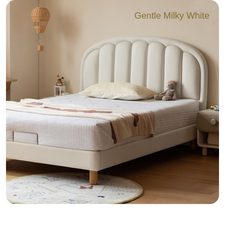 Organic leather Children's Cream Style Soft Bed