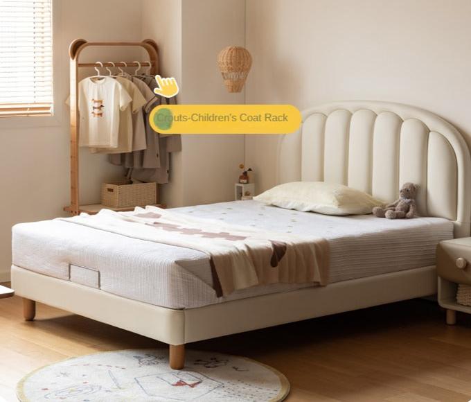 Organic leather Children's Cream Style Soft Bed