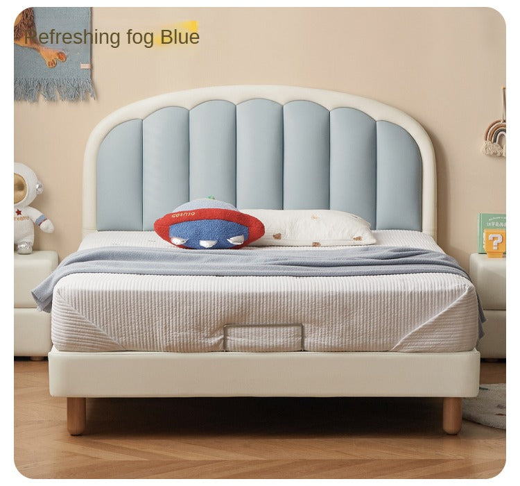 Organic leather Children's Cream Style Soft Bed