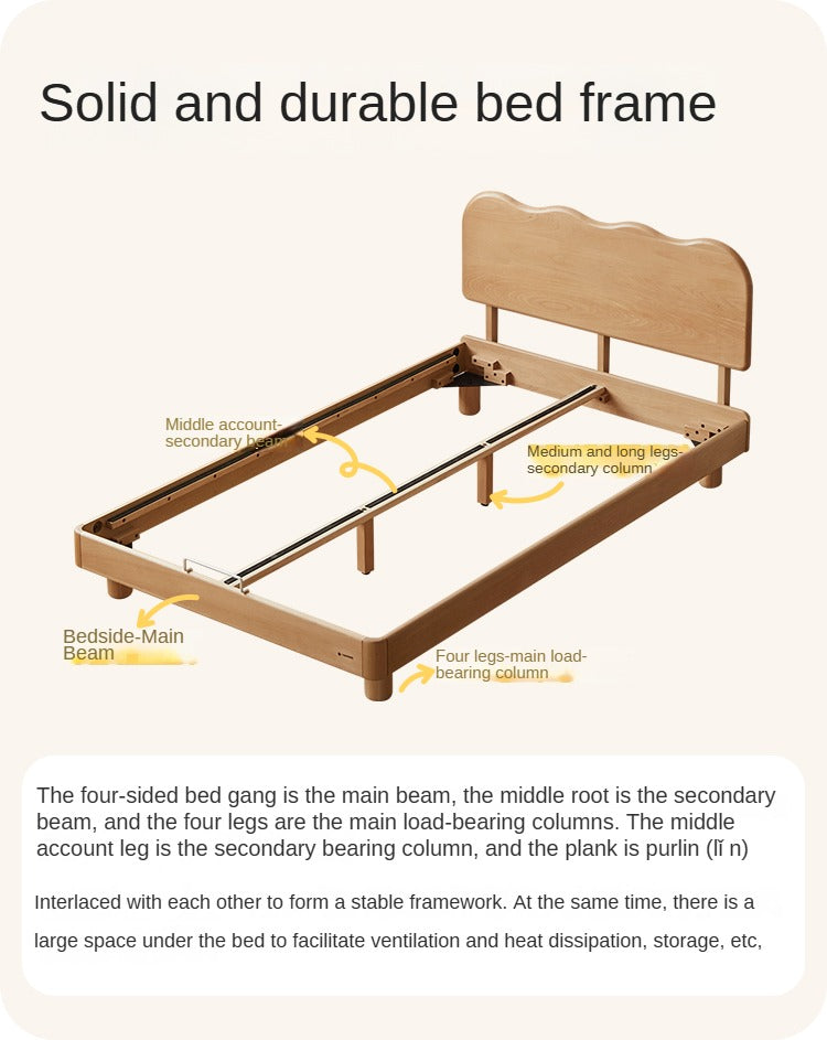 Beech Solid Wood Children's Single Bed