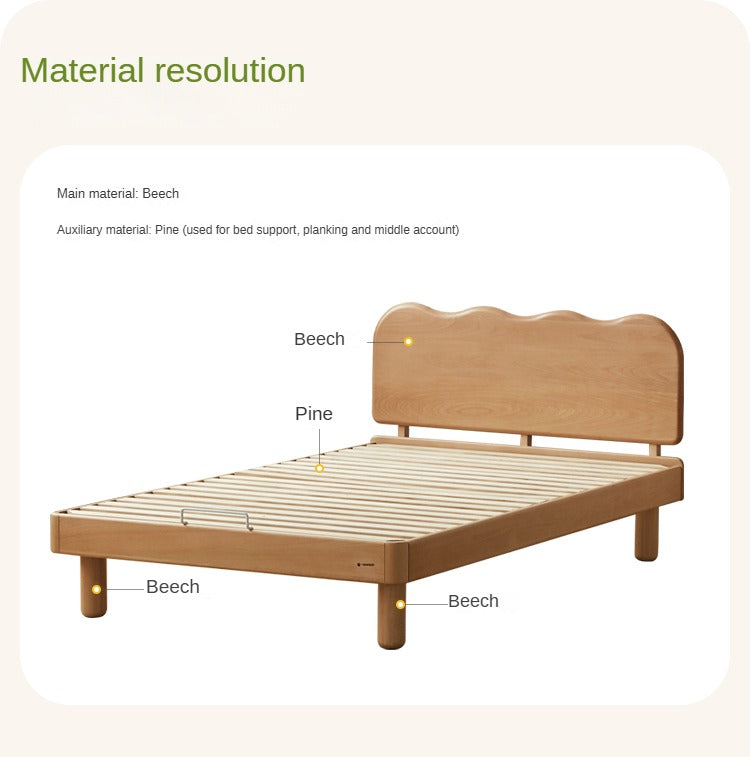 Beech Solid Wood Children's Single Bed