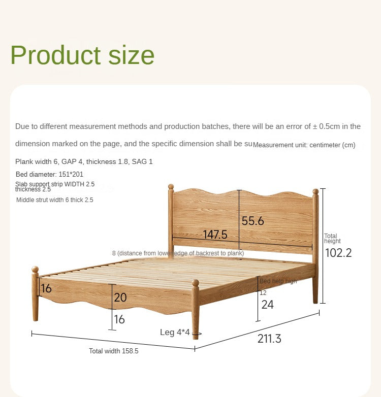 Oak Solid Wood Children's Bed