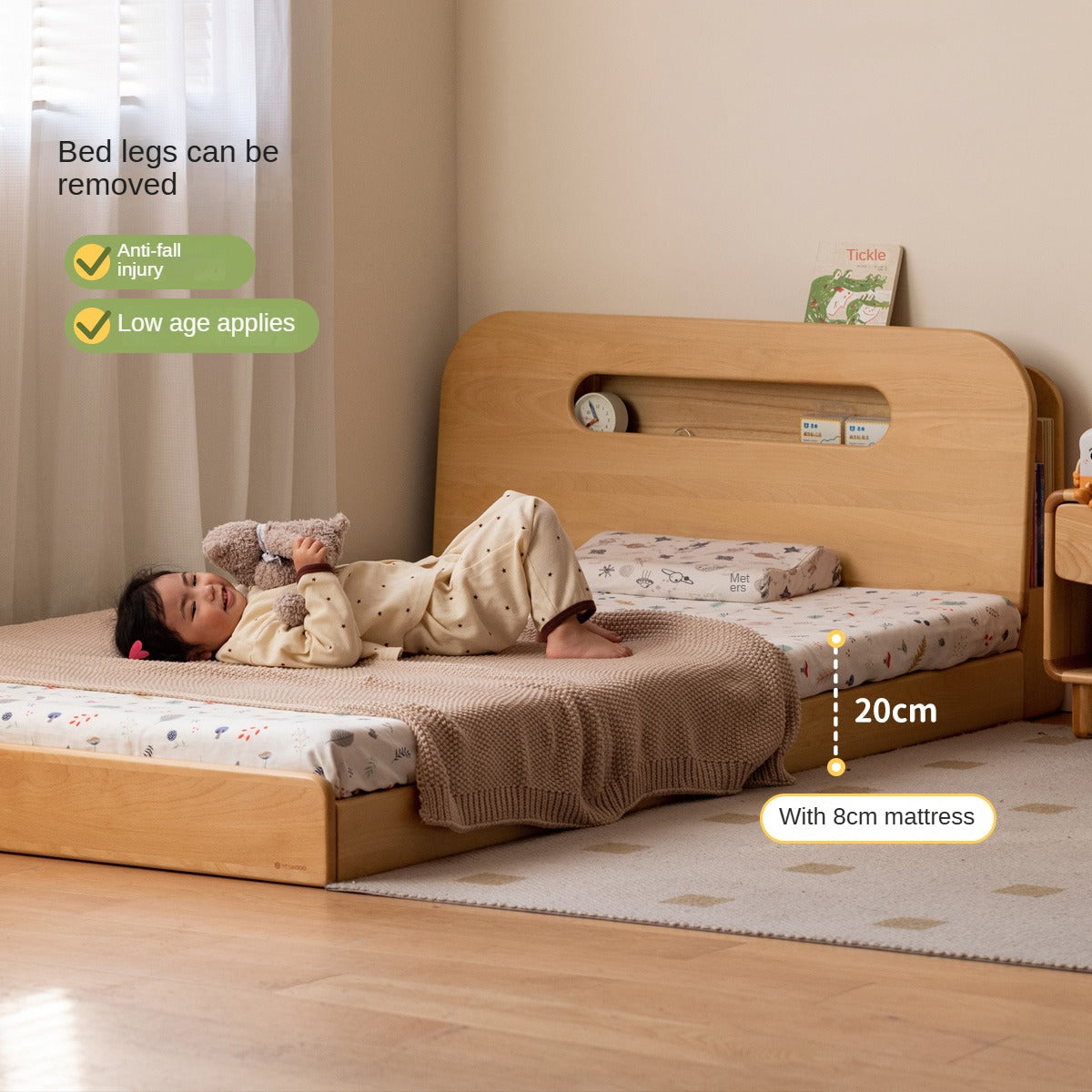 Beech Solid Wood Children's Storage Bed