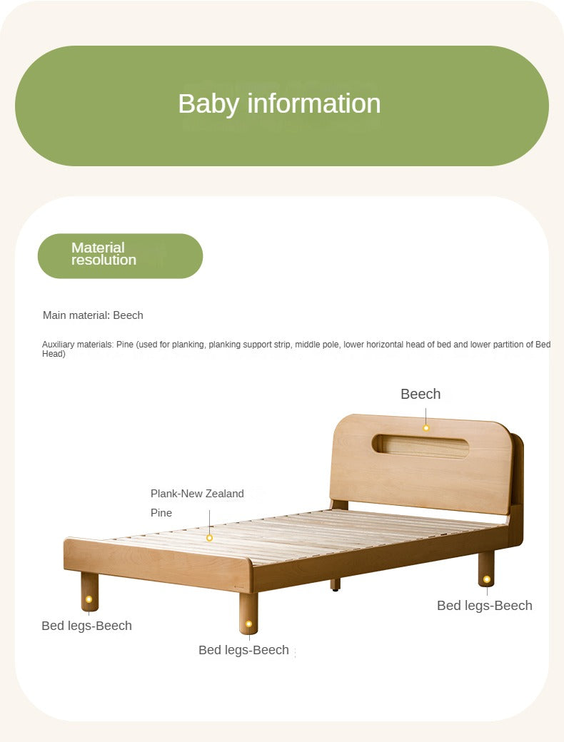 Beech Solid Wood Children's Storage Bed