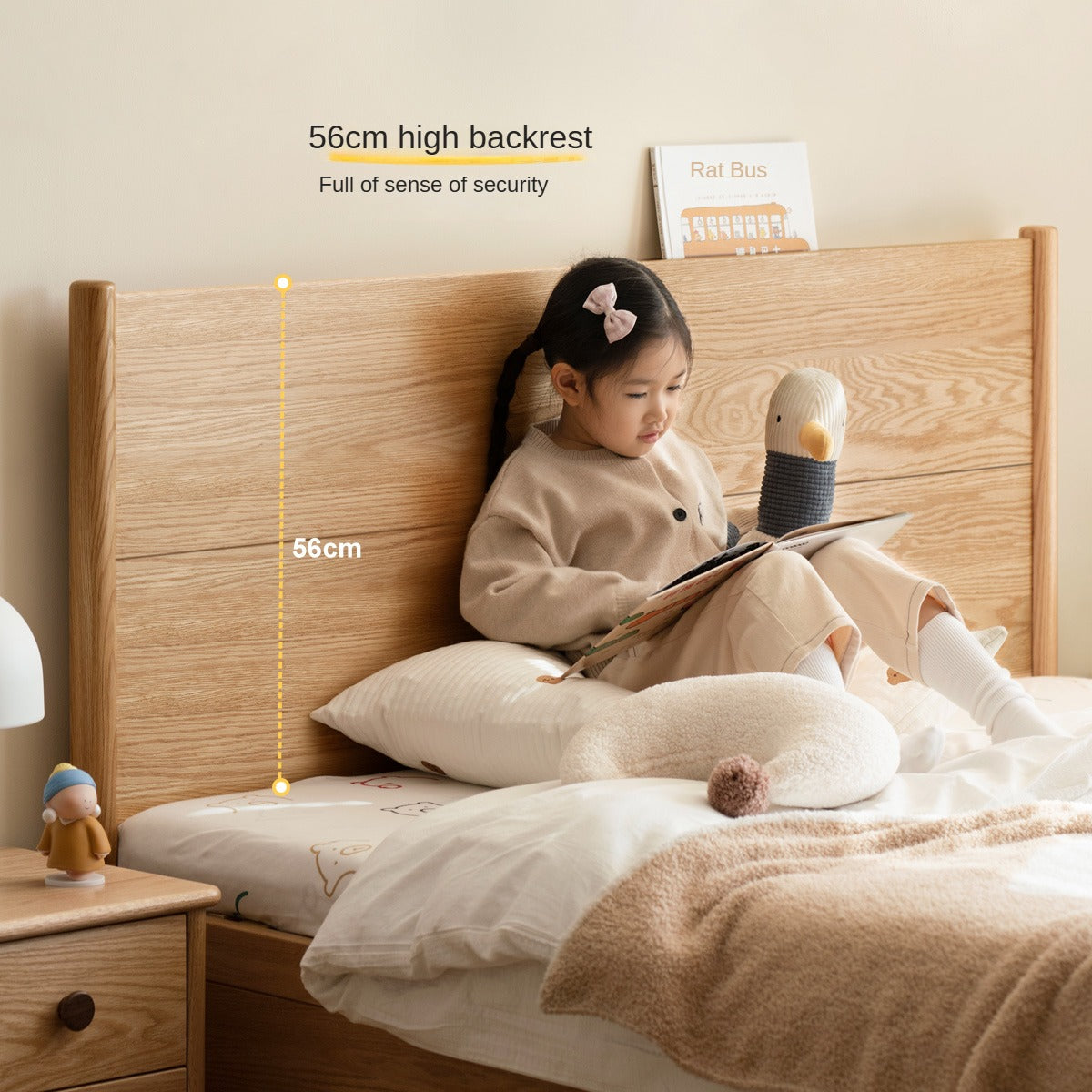 Beech, Oak Solid Wood Children's Box Bed