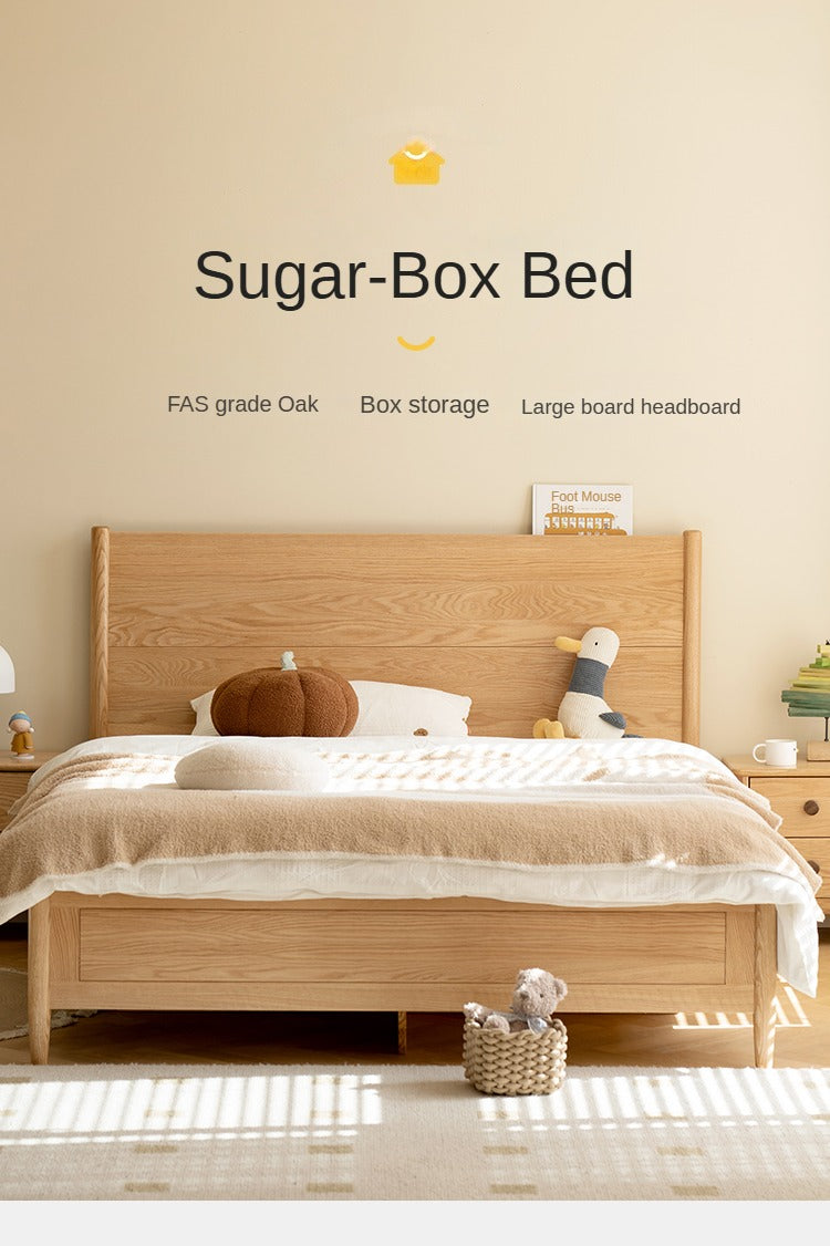 Beech, Oak Solid Wood Children's Box Bed