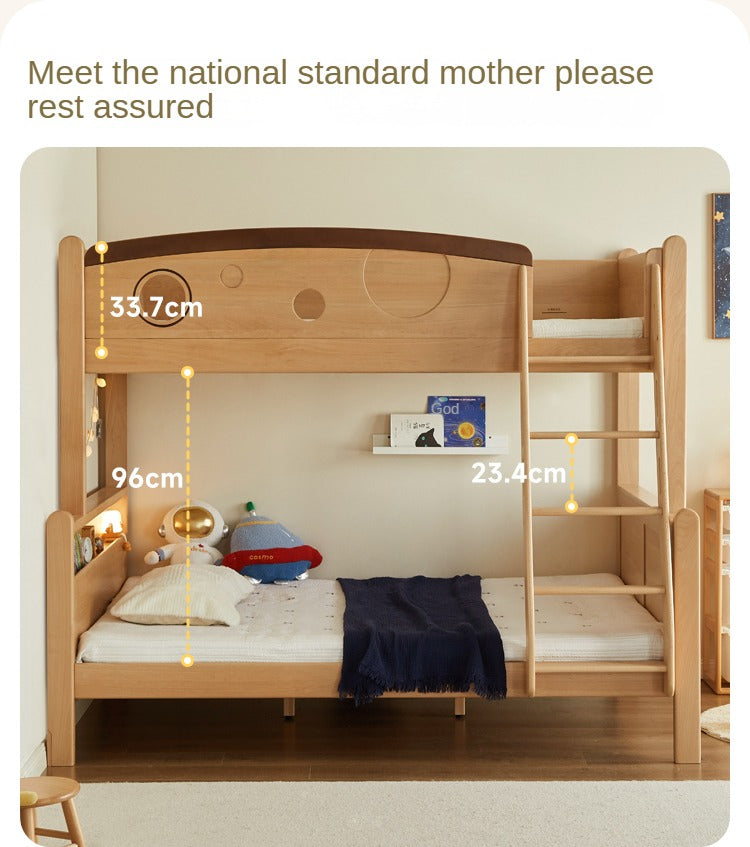 Beech Solid Wood Children's Storage Bunk Bed