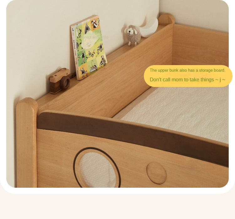 Beech Solid Wood Children's Storage Bunk Bed