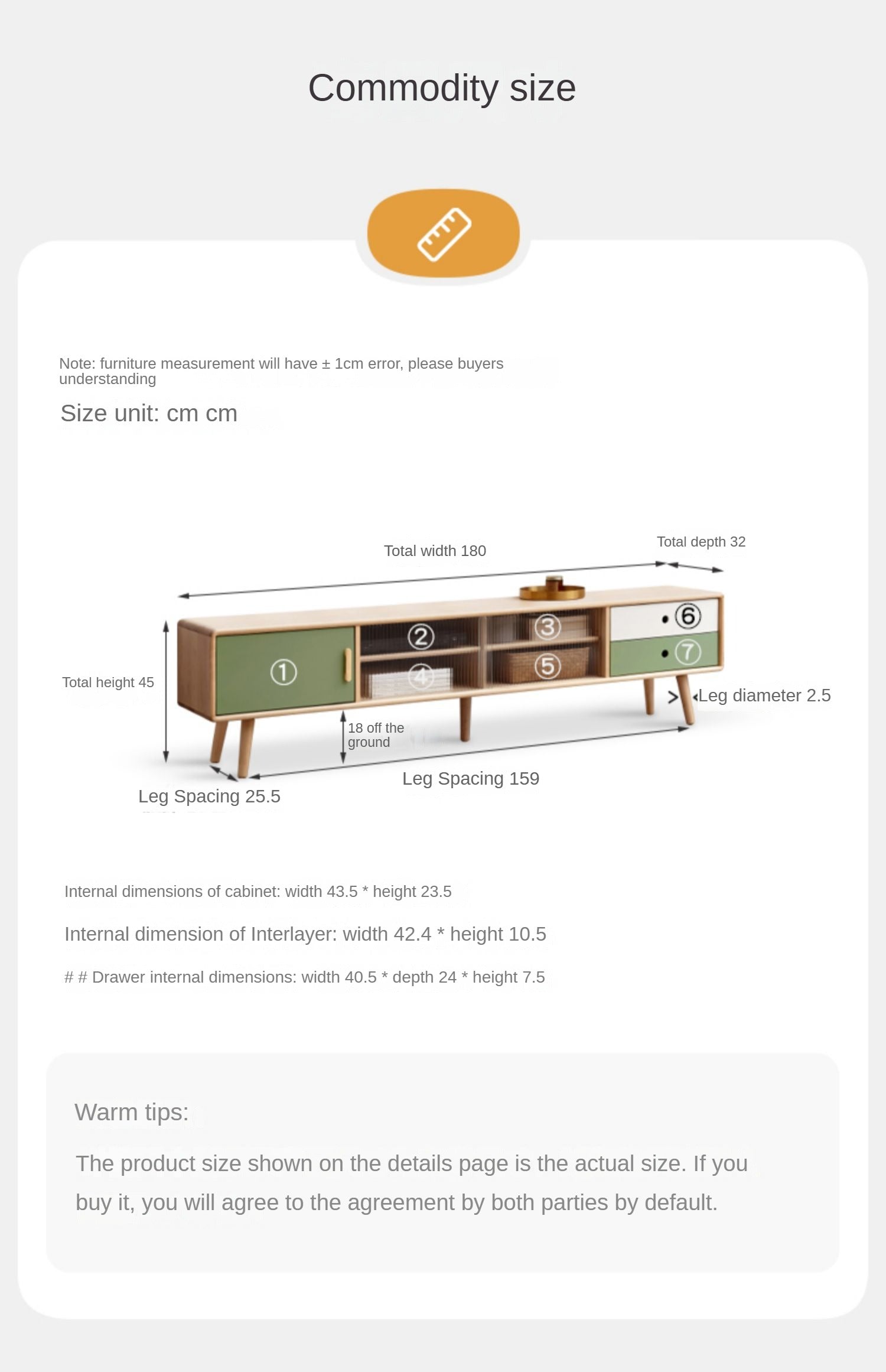 Beech solid wood TV cabinet forest- style-