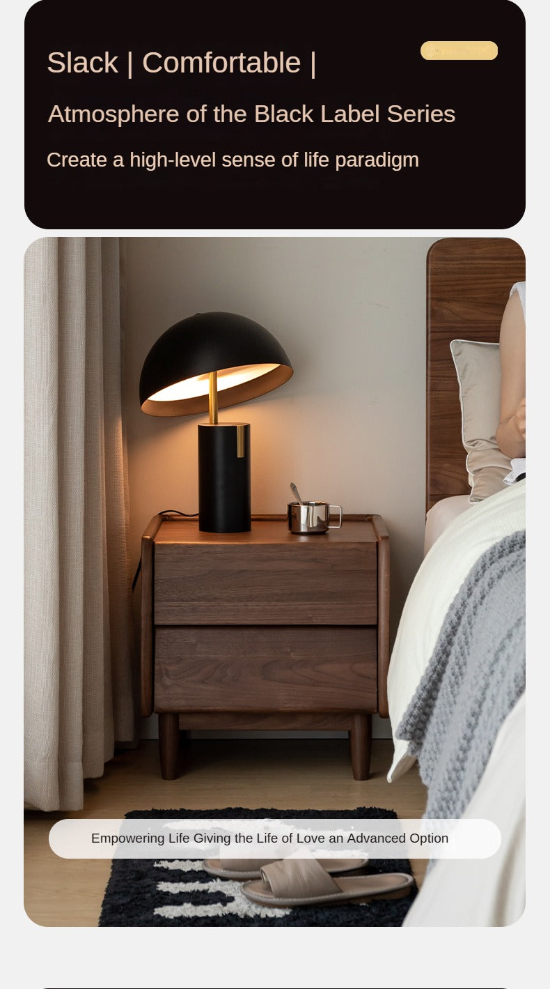 Black Walnut Solid Wood Small Nightstand