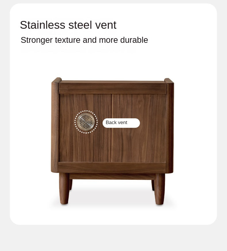 Black Walnut Solid Wood Small Nightstand