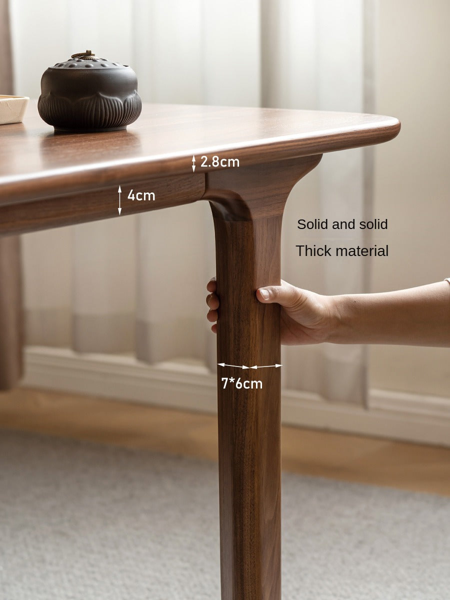 Black Walnut Solid Wood Rectangular Tea Table