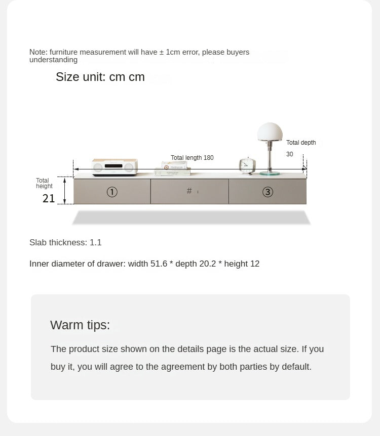 Poplar Solid Wood Wall-Mounted Suspended Splicing TV Cabinet