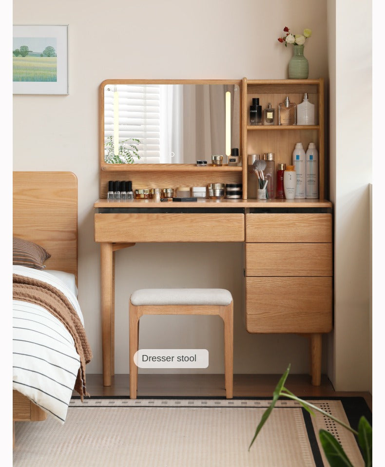 Oak Solid Wood Lighted Dressing Table