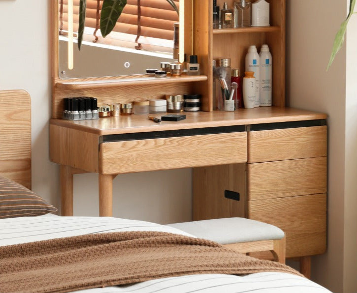 Oak Solid Wood Lighted Dressing Table