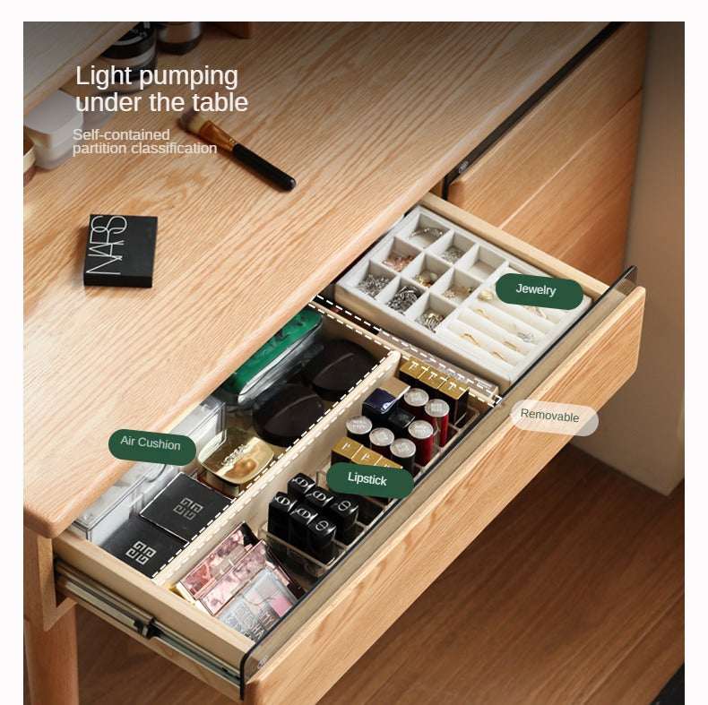 Oak Solid Wood Lighted Dressing Table