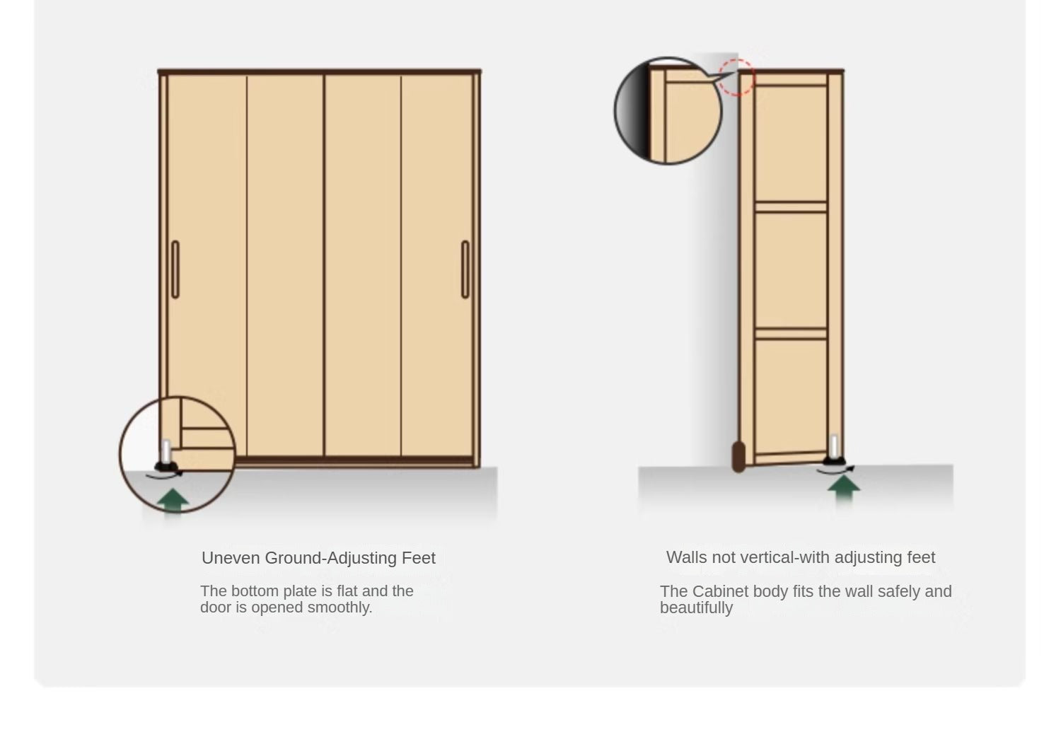 Ash Solid Wood Sliding Door Wardrobe