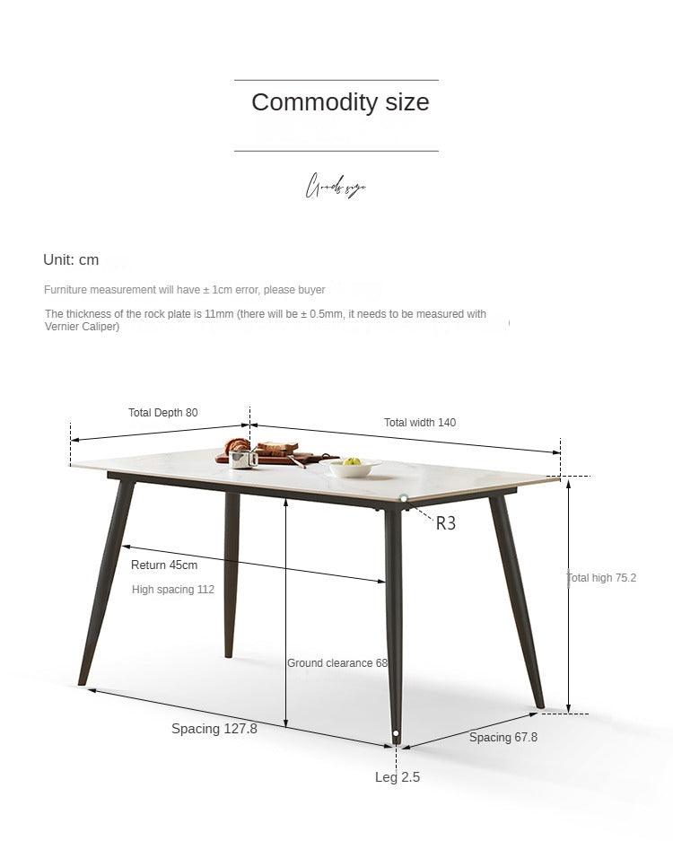 Metal Light Luxury Dining Rock Table