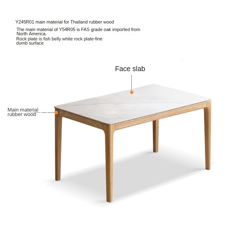 Rubber, Oak solid wood rectangular dining table