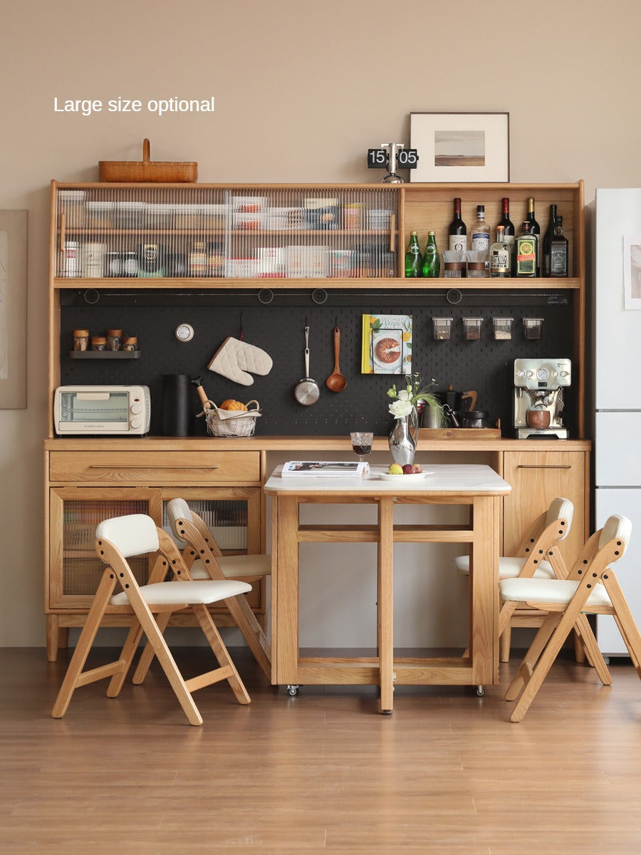 Oak solid wood large capacity dining sideboard