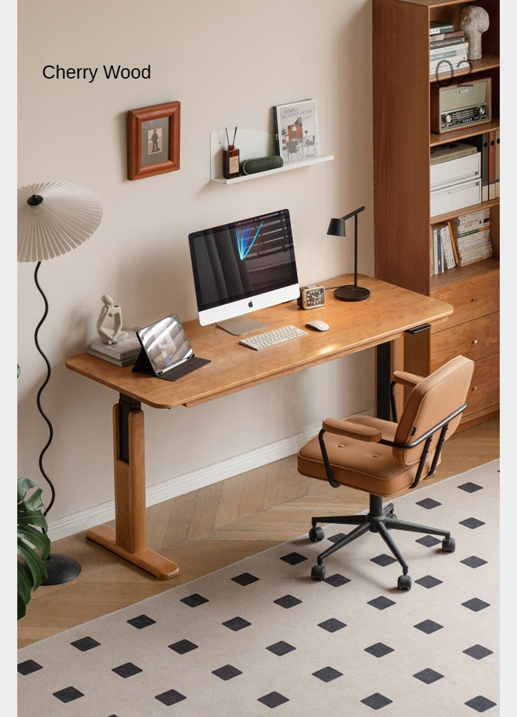 Oak Solid Wood Electric Lift Desk