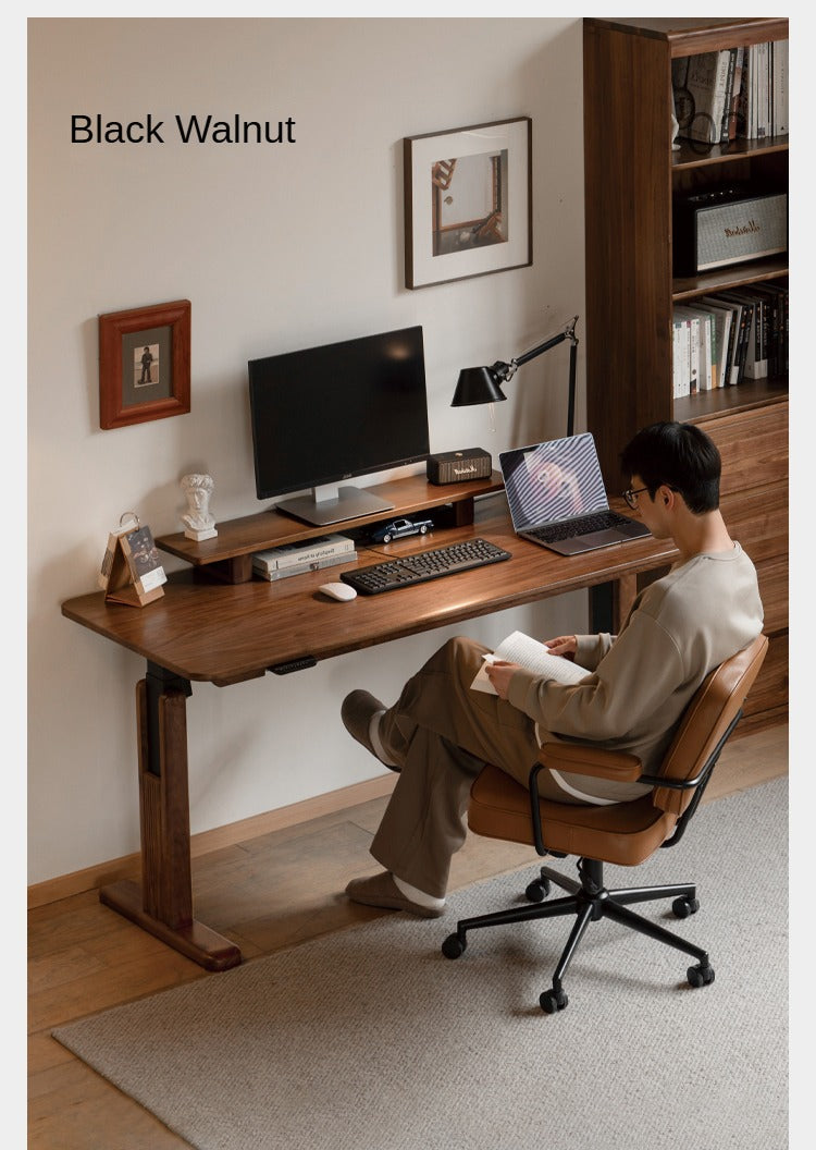 Oak Solid Wood Electric Lift Desk