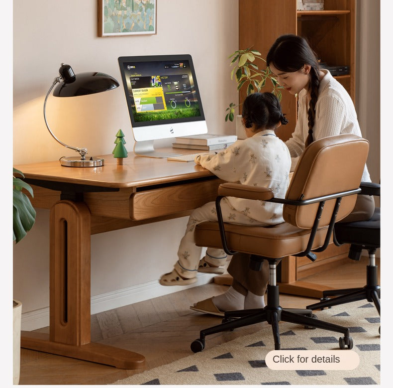 Black Walnut Solid Wood Electric Lift Desk