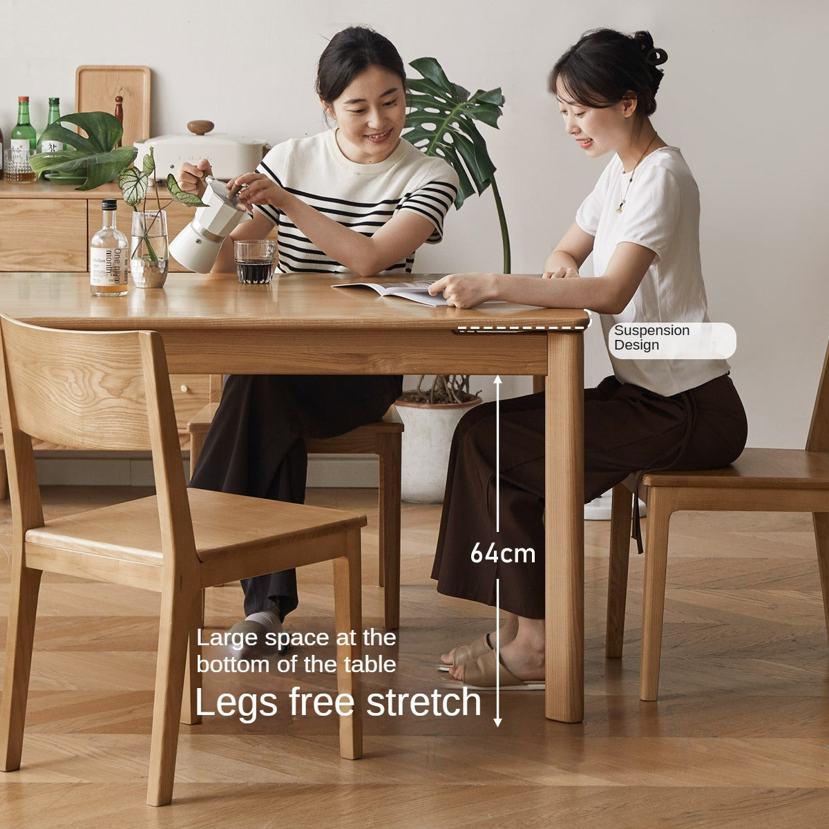 Ash, Oak solid wood long dining table