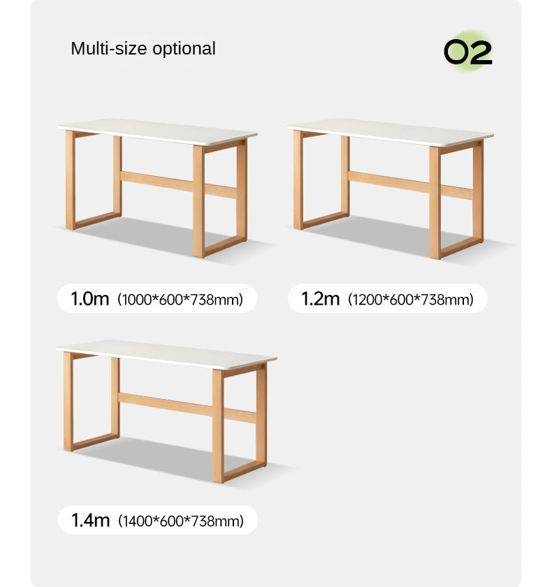 Beech Solid Wood Writing Computer Desk