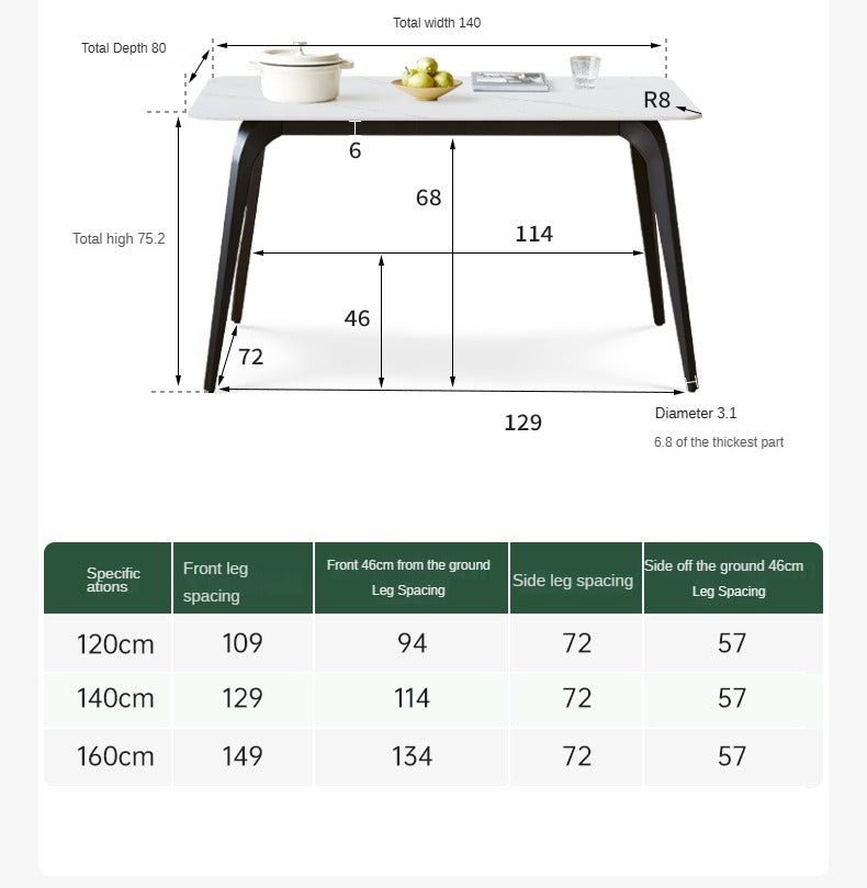 Solid wood slate dining table iron Italian style ,