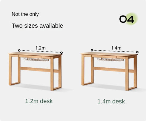 Oak Solid Wood Retractable Writing Narrow Desk