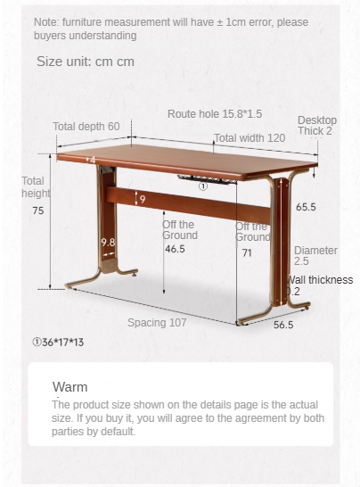 Poplar Solid Wood Rectangular Study Desk