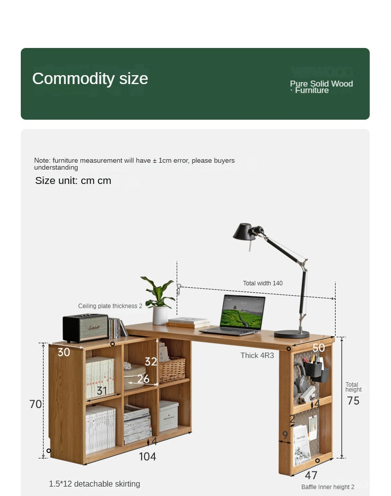 Oak Solid Wood Simple Corner Desk