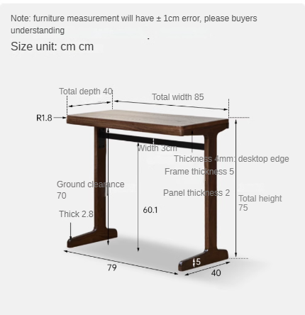 Oak Solid Wood Desk Bookshelf Computer Desk Study Table