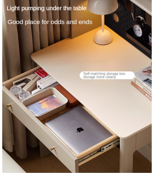 Poplar Solid Wood Rock Board Light Luxury Narrow Desk