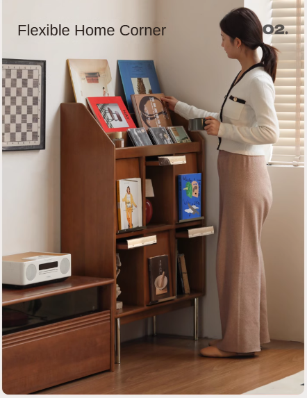 Poplar Solid Wood Household Bookcase