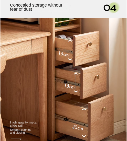 Oak Solid Wood Study Modern Bookcase