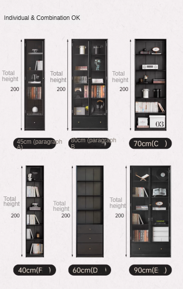 Oak Solid Wood Combination Bookcase Floor Bookshelf