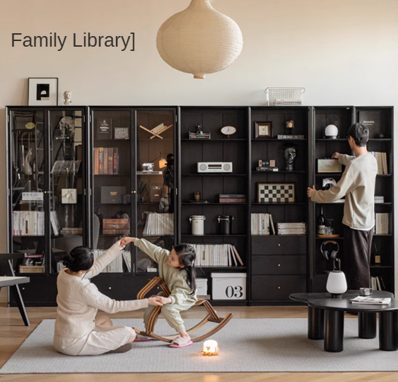 Oak Solid Wood Combination Bookcase Floor Bookshelf