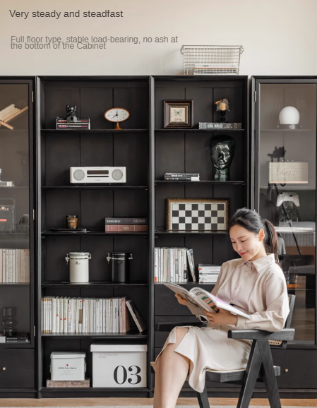 Oak Solid Wood Combination Bookcase Floor Bookshelf