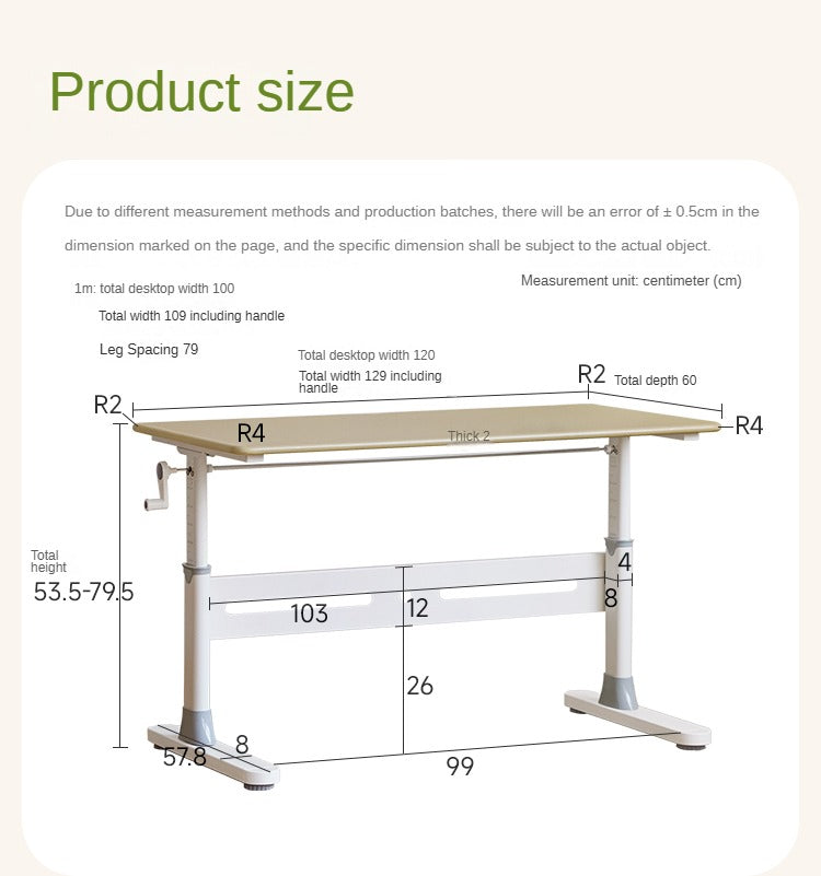 Poplar Solid Wood Study Children's Liftable Desk