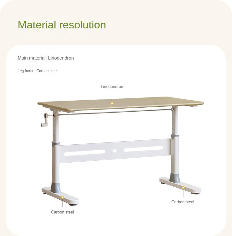 Poplar Solid Wood Study Children's Liftable Desk