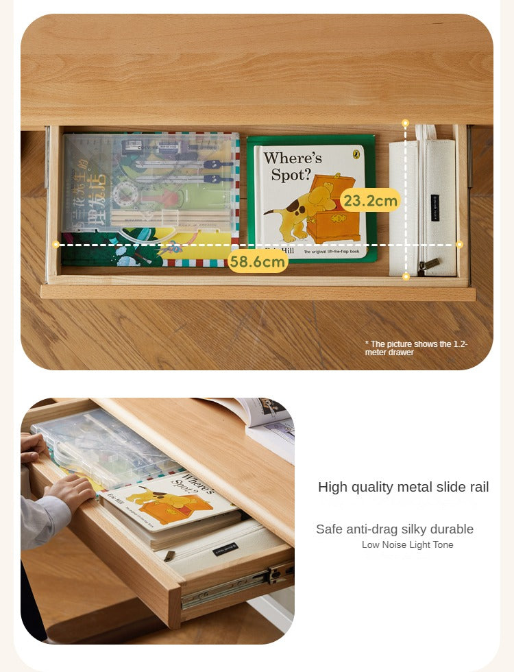 Beech Solid Wood Study Hand Crank Lift Children's Table