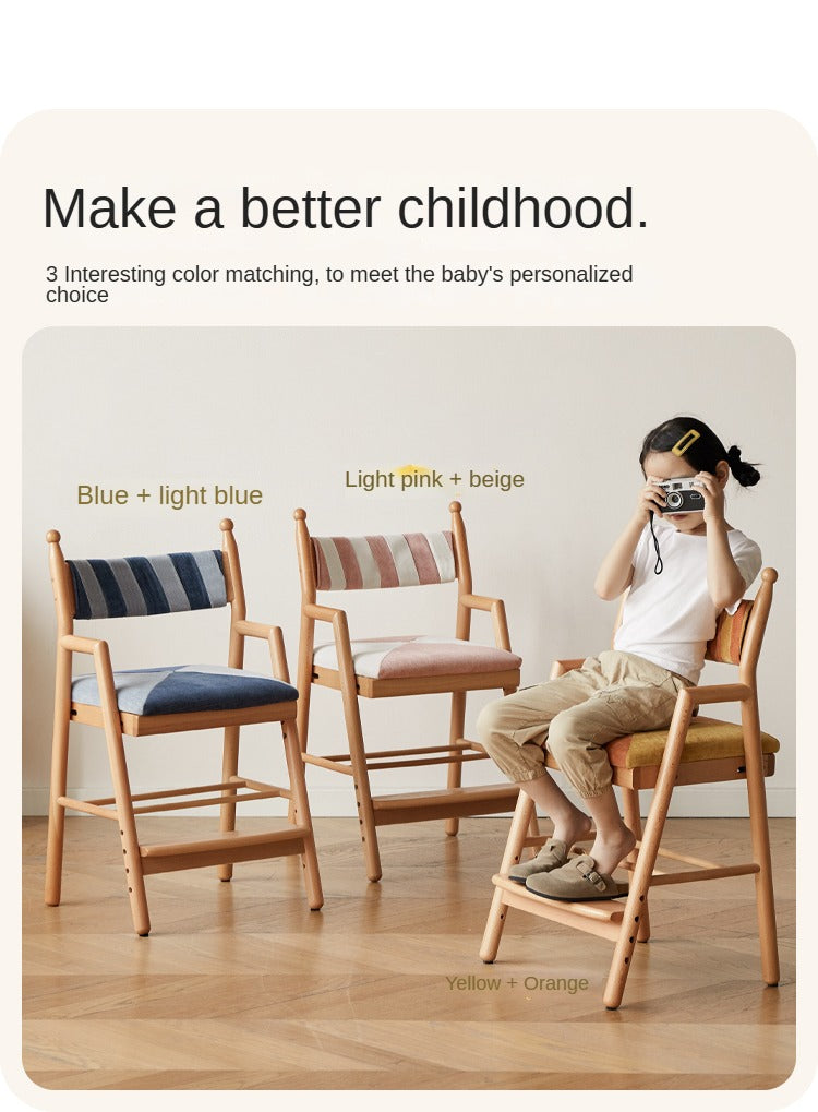 Beech Solid Wood Children's Adjustable Learning Chair