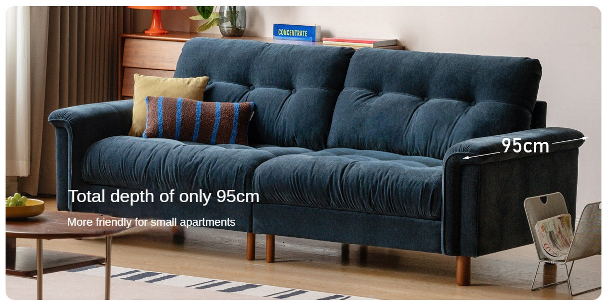Retro High-Back Chenille Sofa