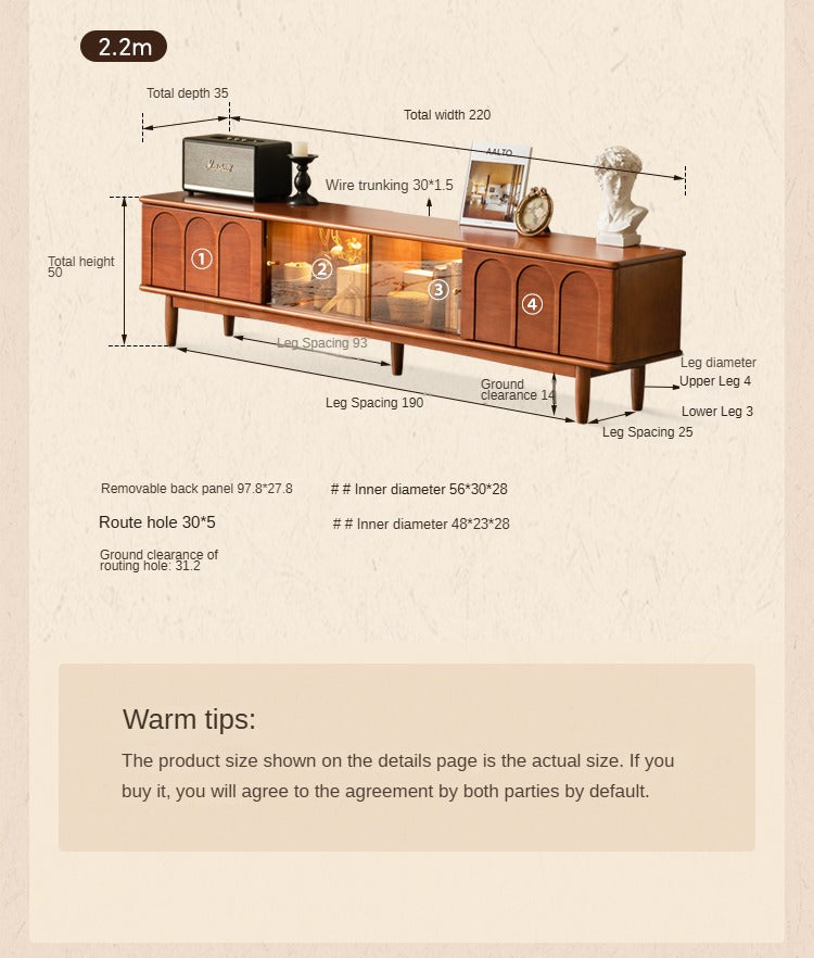 Poplar solid wood antique style TV cabinet